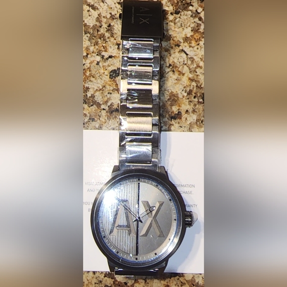 Armani Exchange Three-Hand Gunmetal Stainless Steel Watch - Picture 2 of 10